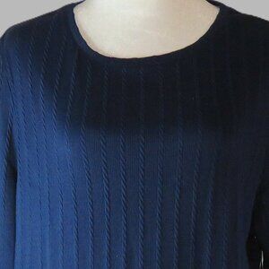 NWT Croft & Borrow Women's Blue Long-Sleeve Pullover Knit Top Size 2XL (C571)